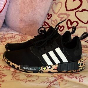 Adidas Black Sneakers with Leopard Print